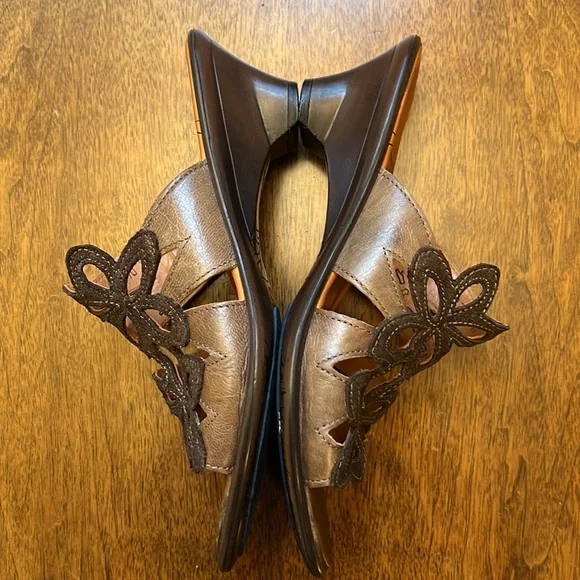 Think! Brown Floral Sandal EU 38 Kitten Heel - Picture 6 of 8